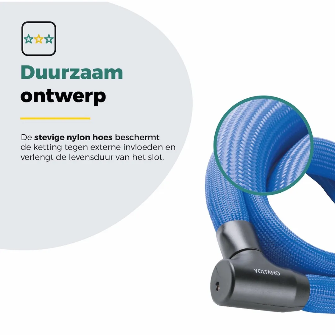 Voltano Flexilock Kettingslot 110cm - Intens Blauw - afbeelding 6 van 6