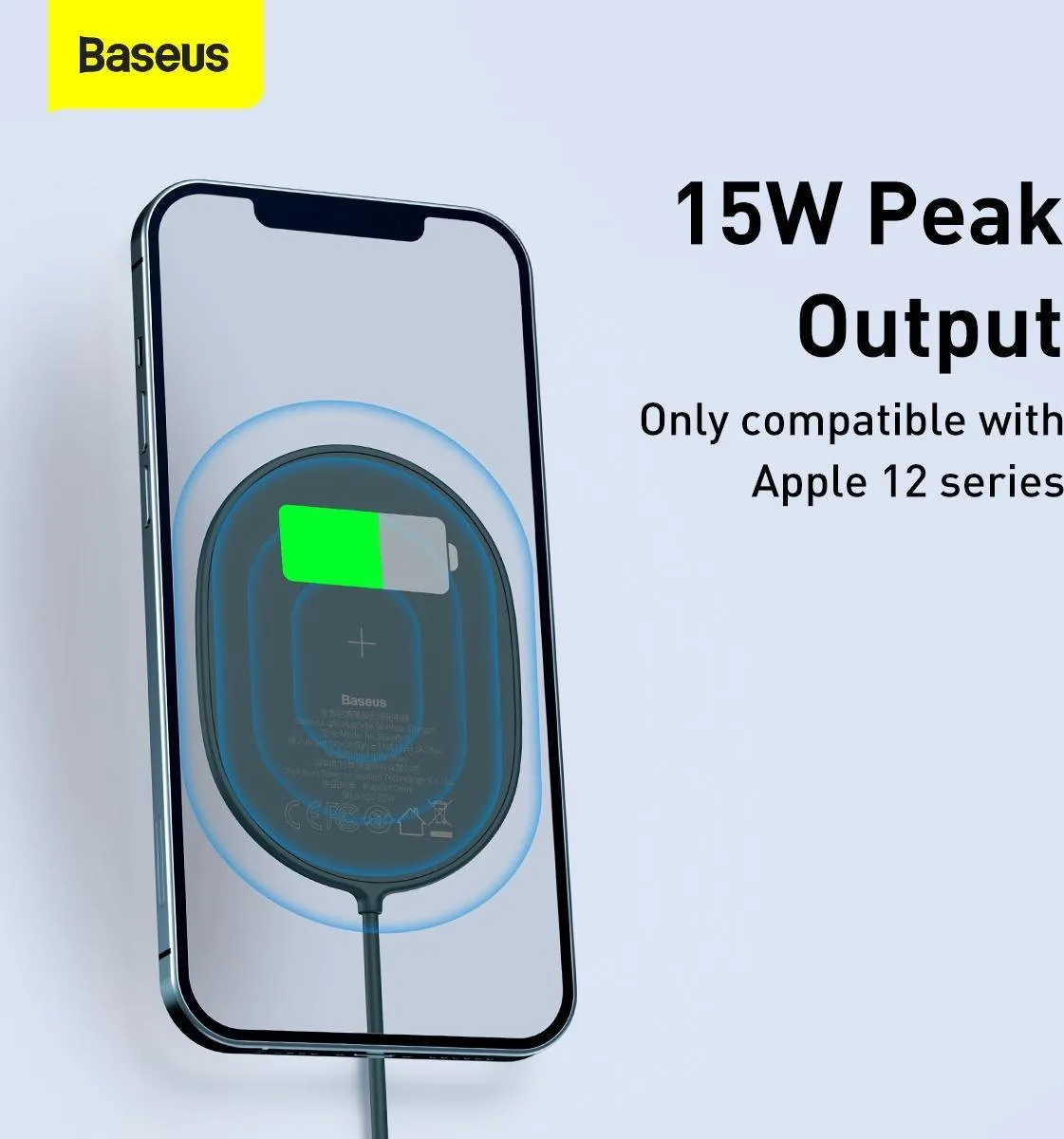 Baseus Light Magnetic Magsafe Oplader - 15W - Blauw