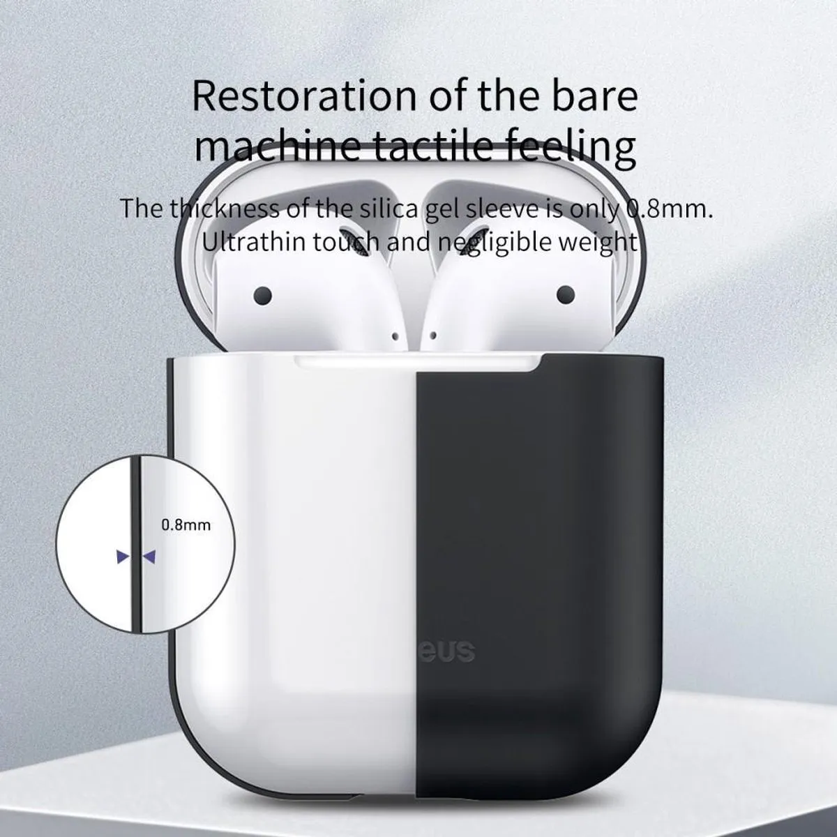 Baseus Silicone Hoesje AirPods 1/2 - Zwart - afbeelding 6 van 6