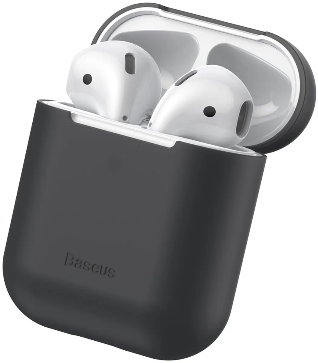 Baseus Silicone Hoesje AirPods 1/2 - Zwart