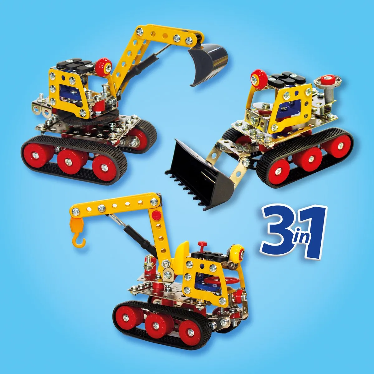 SES Creative Metalen Constructieset Bouwvoertuigen 217-delig - Meerkleurig