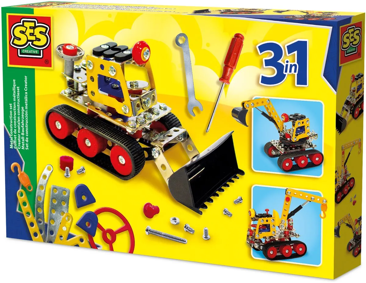 SES Creative Metalen Constructieset Bouwvoertuigen 217-delig