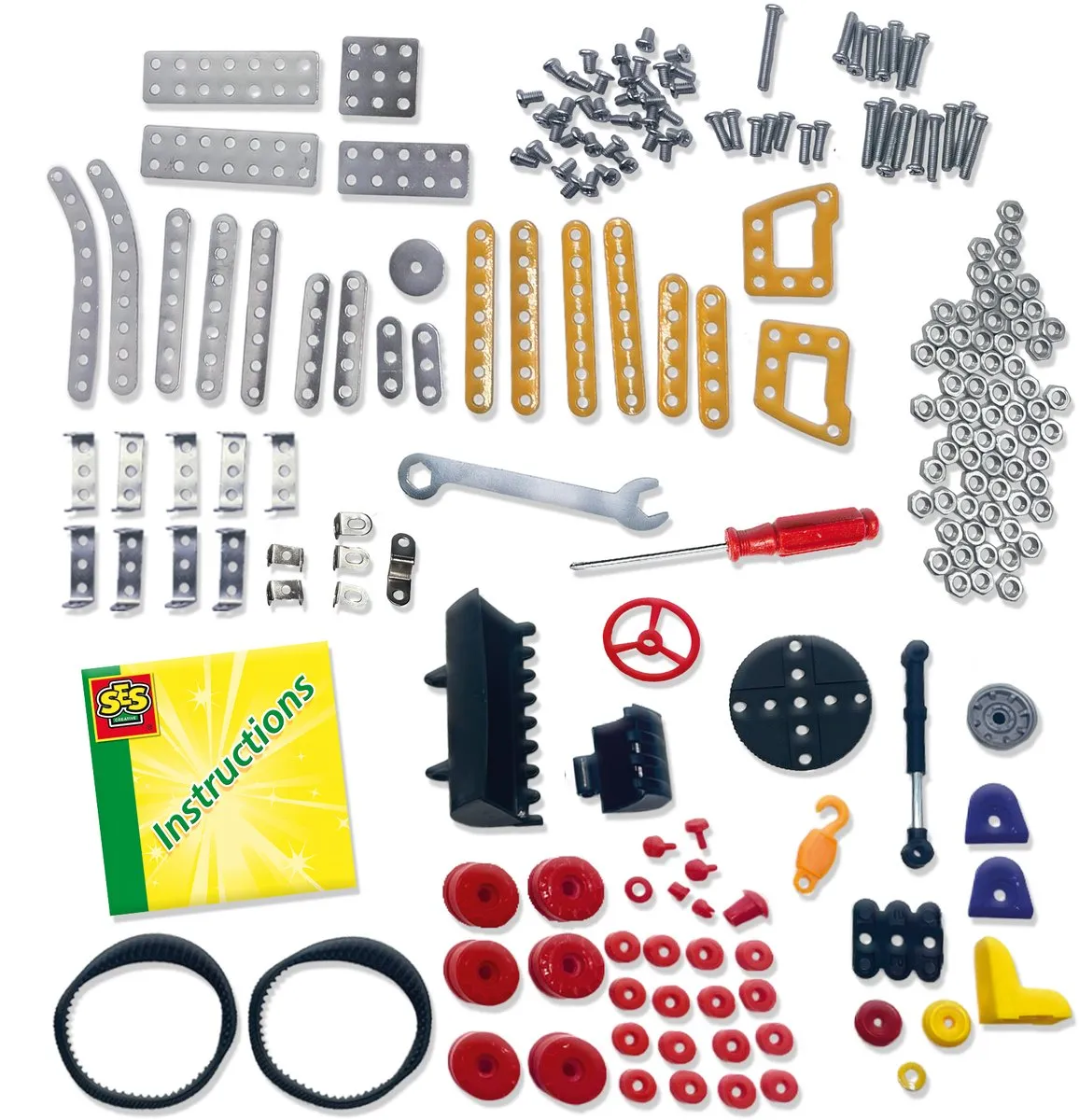 SES Creative Metalen Constructieset Bouwvoertuigen 217-delig - Meerkleurig