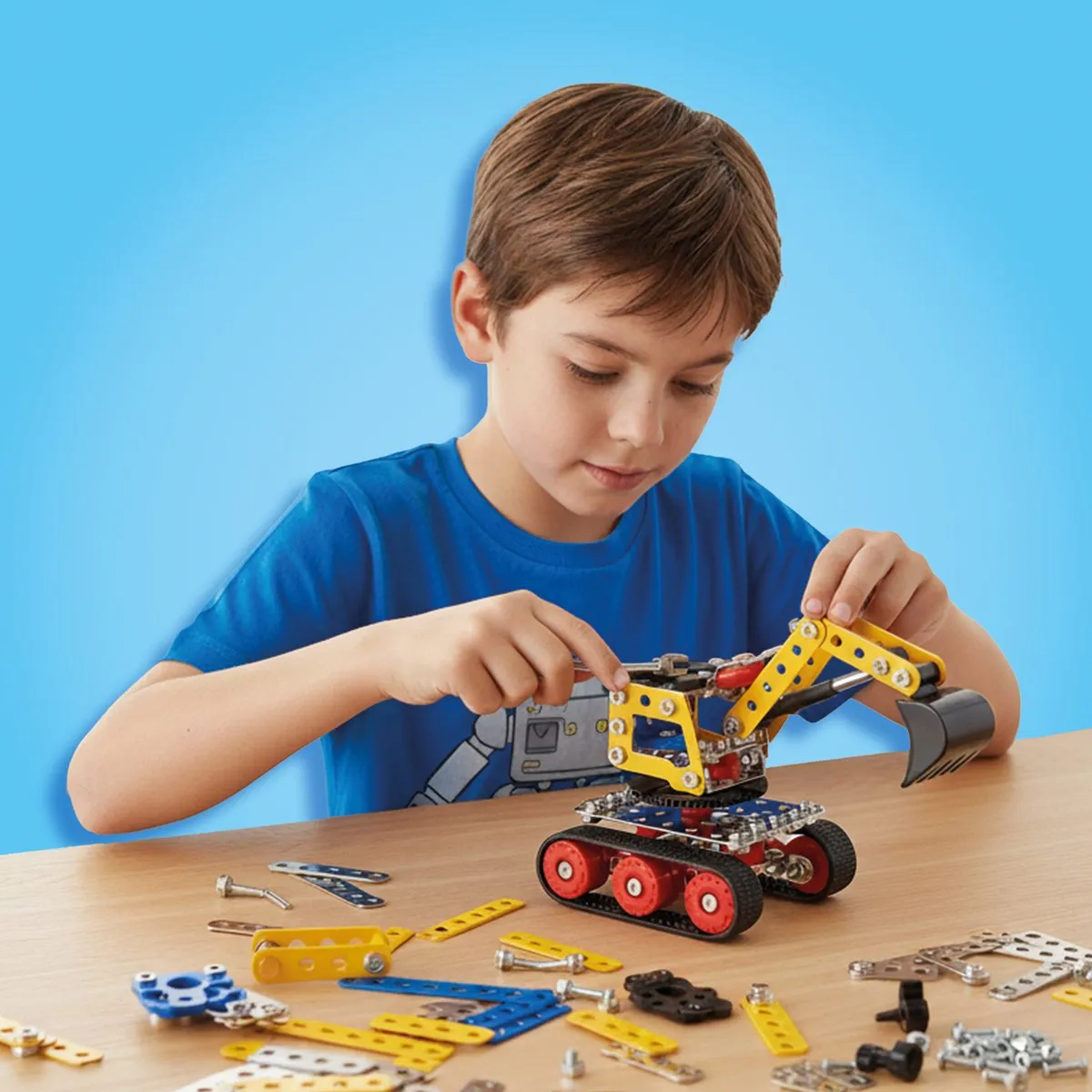 SES Creative Metalen Constructieset Bouwvoertuigen 217-delig - Meerkleurig