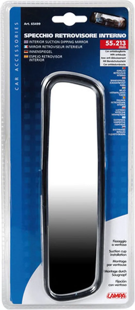 Lampa Interieur Binnenspiegel 213x55mm - Zwart