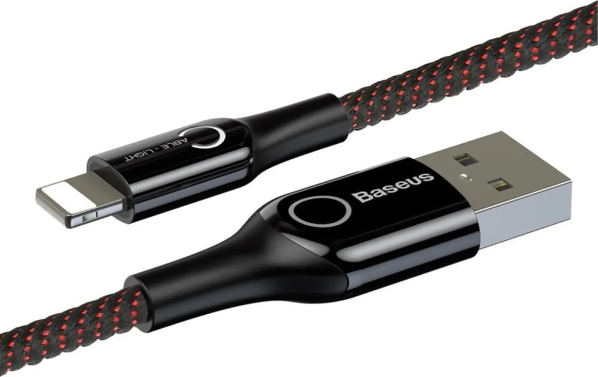 Baseus 6953156275652 USB A naar Lightning Kabel - Zwart
