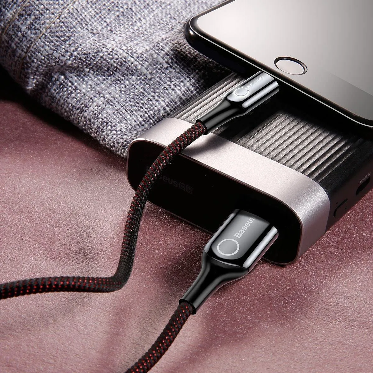 Baseus 6953156275652 USB A naar Lightning Kabel - Zwart