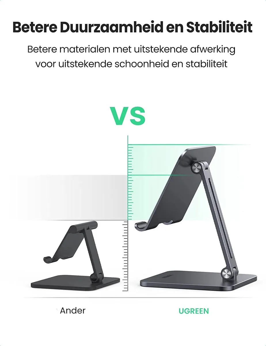 Ugreen 730802 Verstelbare Opvouwbare Tablethouder - Grijs