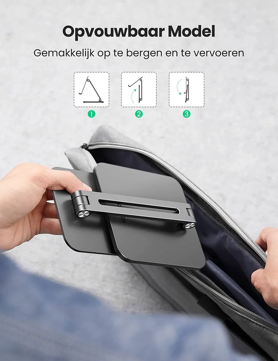 Ugreen 730802 Verstelbare Opvouwbare Tablethouder - Grijs