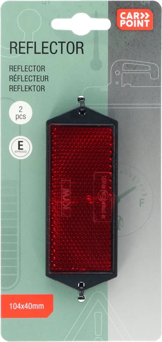 Carpoint Reflector Rood 104x40mm - 2 Stuks