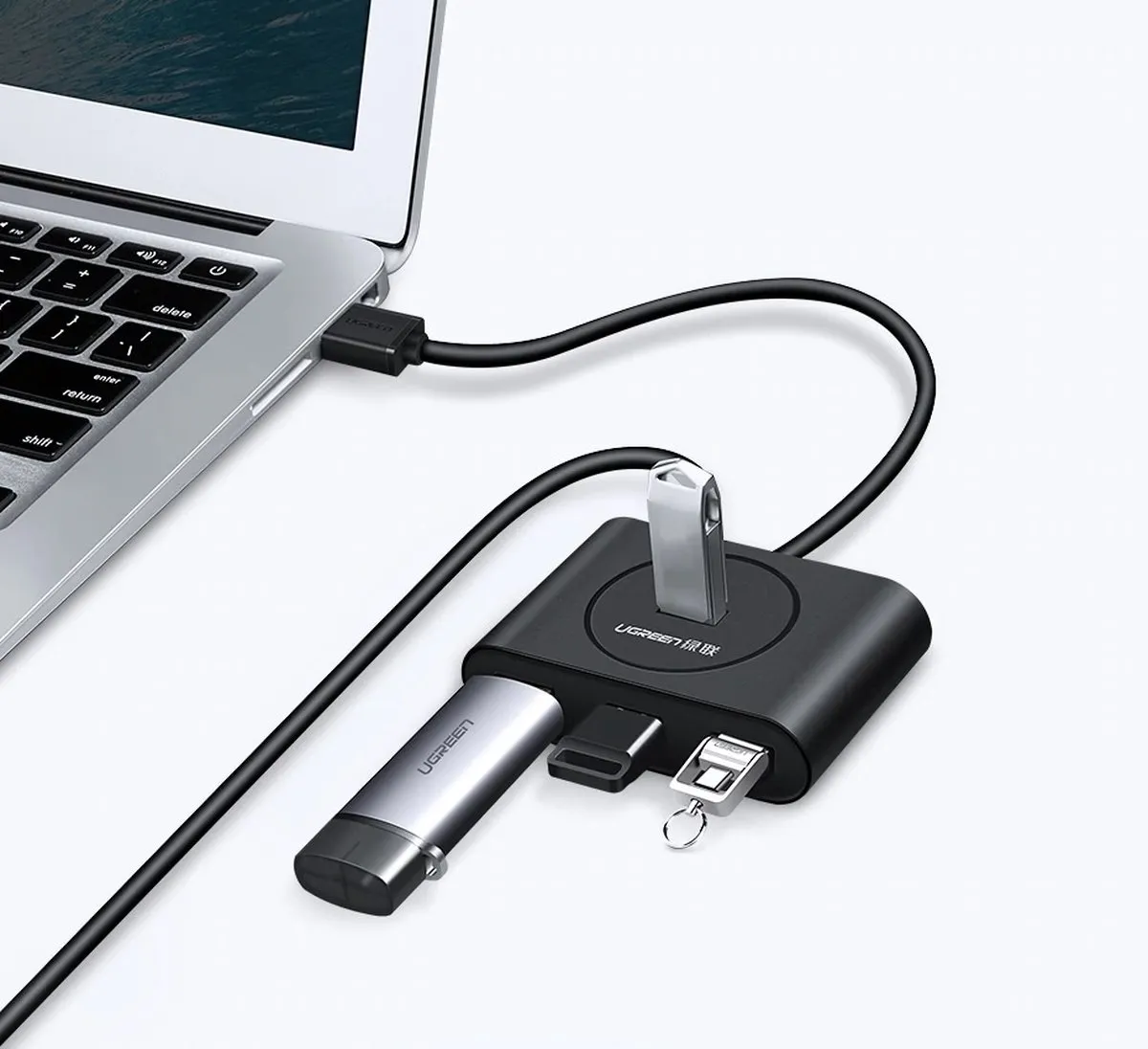 UGREEN 40850 USB 3.0 Hub 4-poorten - Zwart