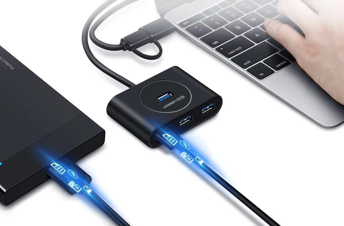 UGREEN 40850 USB 3.0 Hub 4-poorten - Zwart