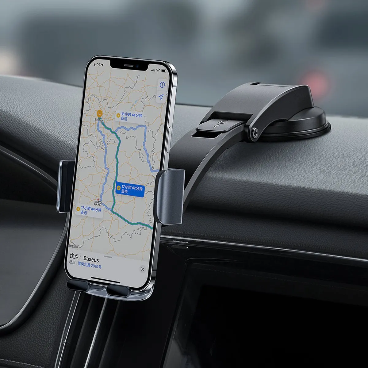 Baseus Telefoonhouder Auto Dashboard/Ventilatierooster - Zwart