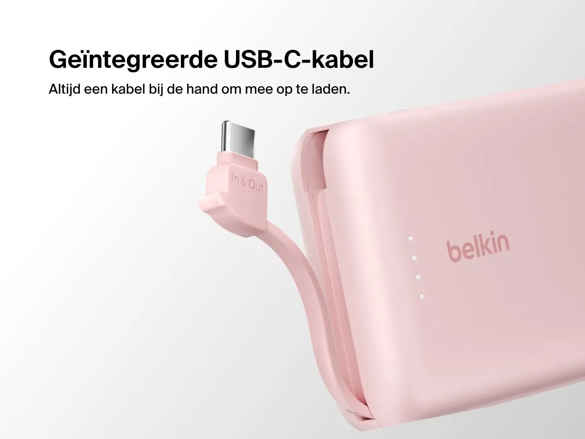 Belkin BoostCharge Powerbank 10.000mAh BPB021hqPK - 20W - Roze