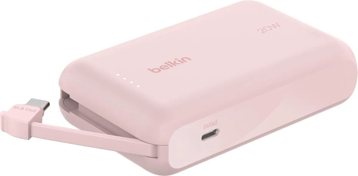 Belkin BoostCharge Powerbank 10.000mAh BPB021hqPK - 20W - Roze