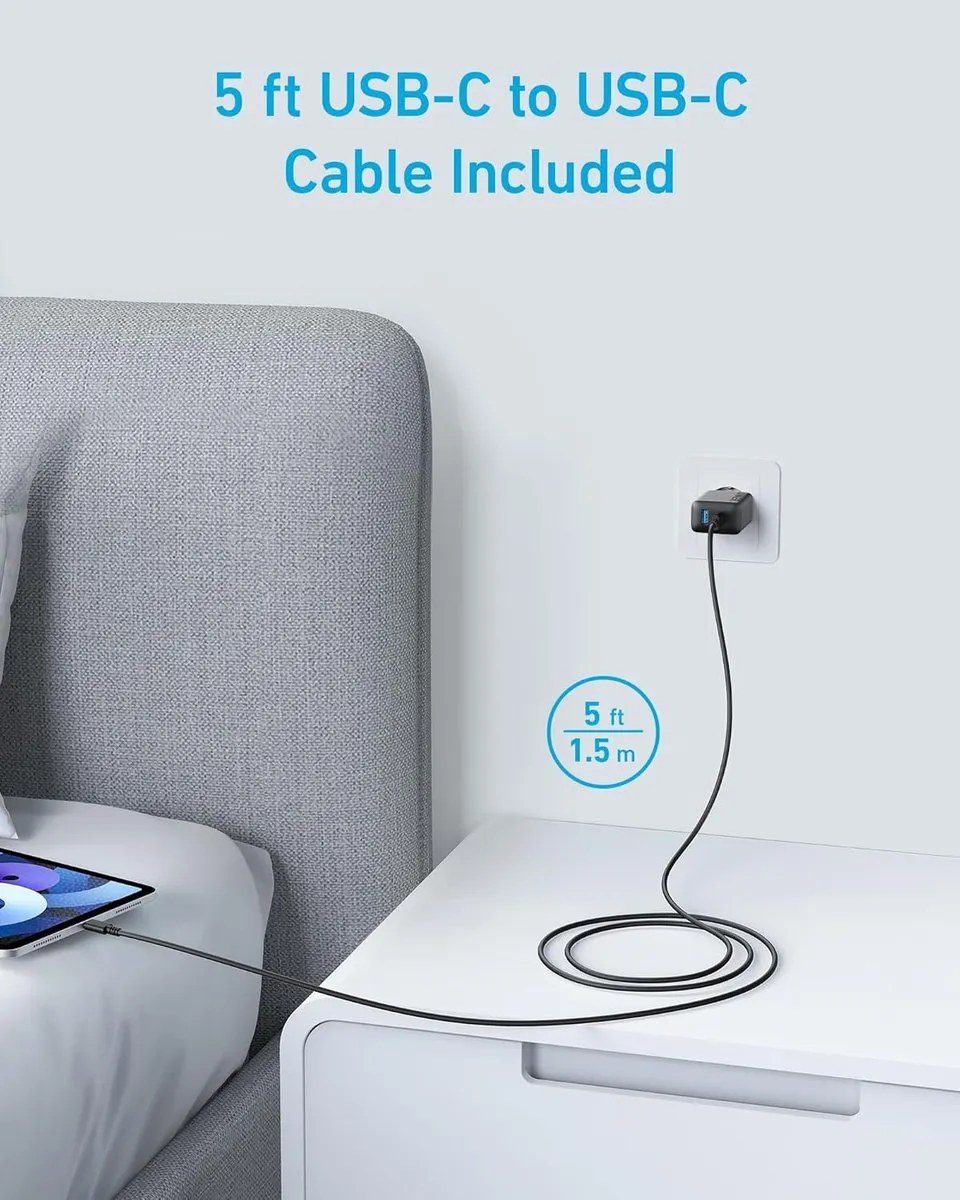 Anker 2-Port USB-C Oplader 20W 2x + Kabel 1,5m 2x - Zwart