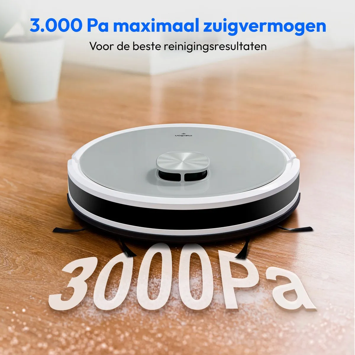 Medion X21 SW Robotstofzuiger met Afvoerstation 3000 Pa - Grijs/Wit - afbeelding 5 van 6