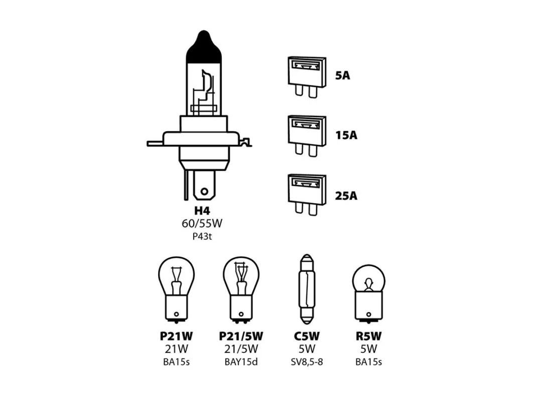 Lampa Reserve Lampenset 12V H4 Halogeen
