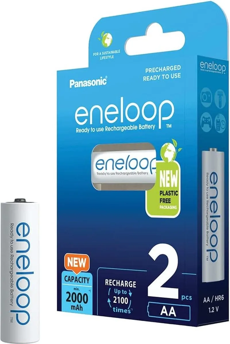 Panasonic eneloop AA Oplaadbare Batterijen 2000mAh - 2x2 Stuks