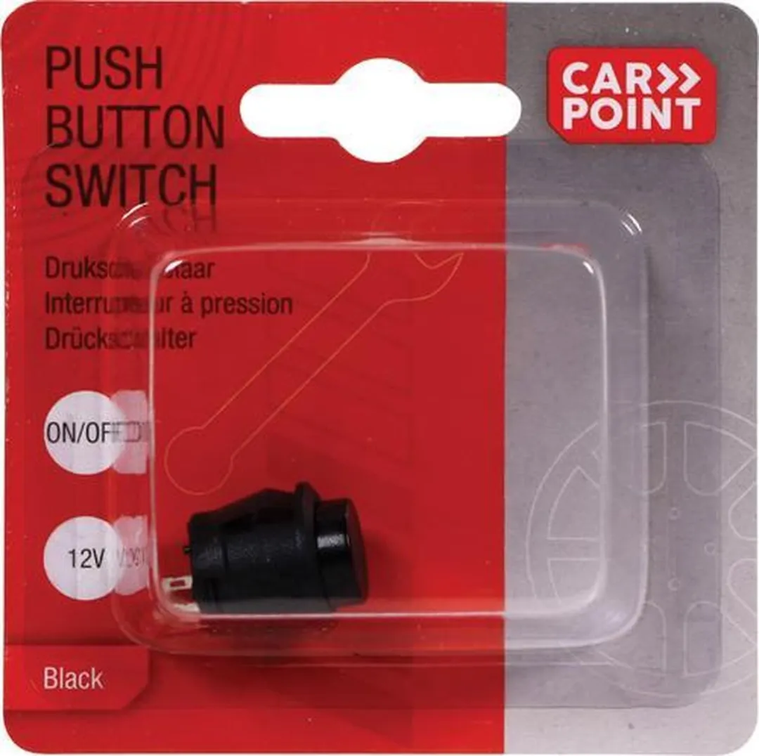 Carpoint Drukschakelaar 12V - Zwart