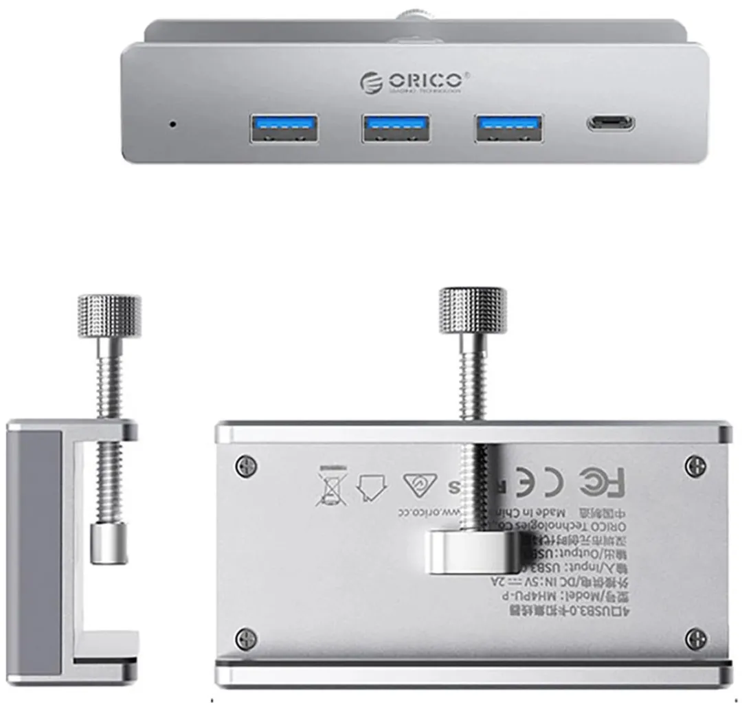 ORICO MH4PC Multifunctionele Hub - 3x USB-A 3.0 + 1x USB-C 3.0 - Transparant - afbeelding 3 van 6