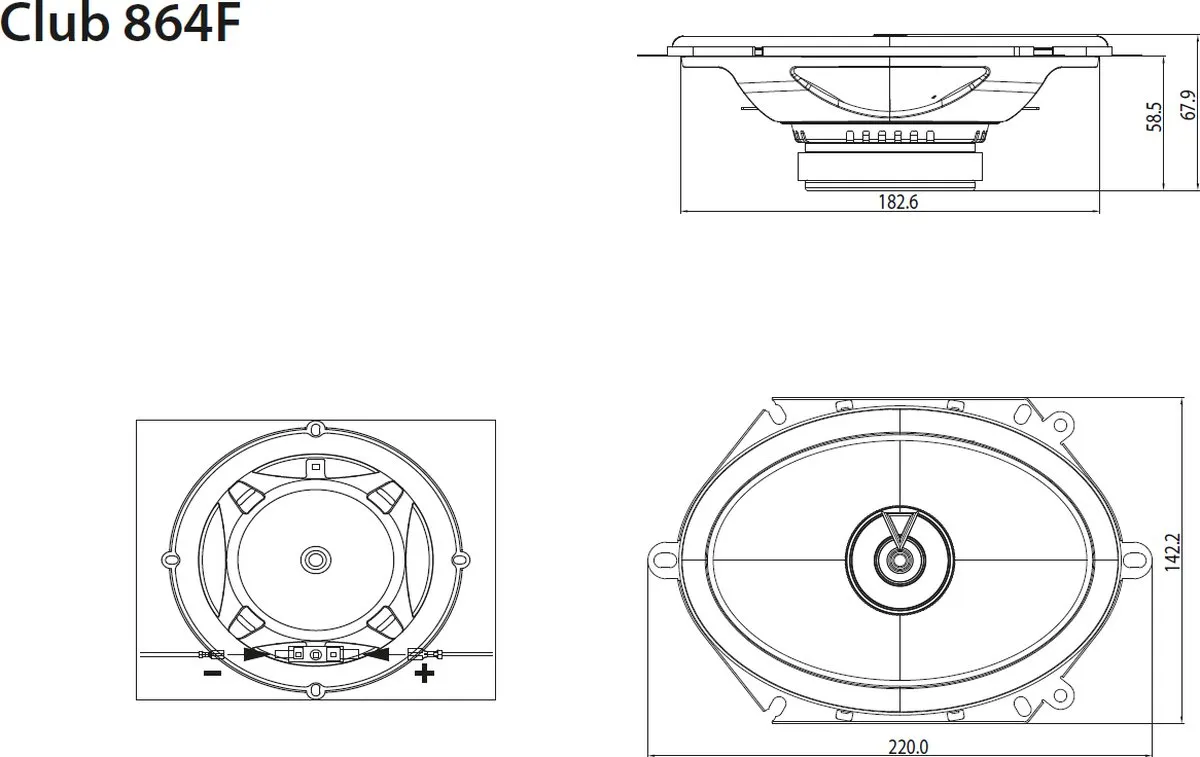 JBL Club 864F Autospeakers 6x8" 2-weg Coaxiaal 180W - Zwart - afbeelding 6 van 6