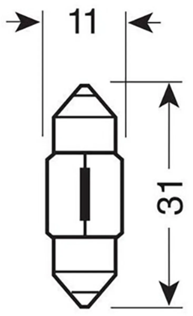 Lampa Festoon Lamp SV8.5-8 12V 10W Halogeen - 2 Stuks - afbeelding 2 van 6