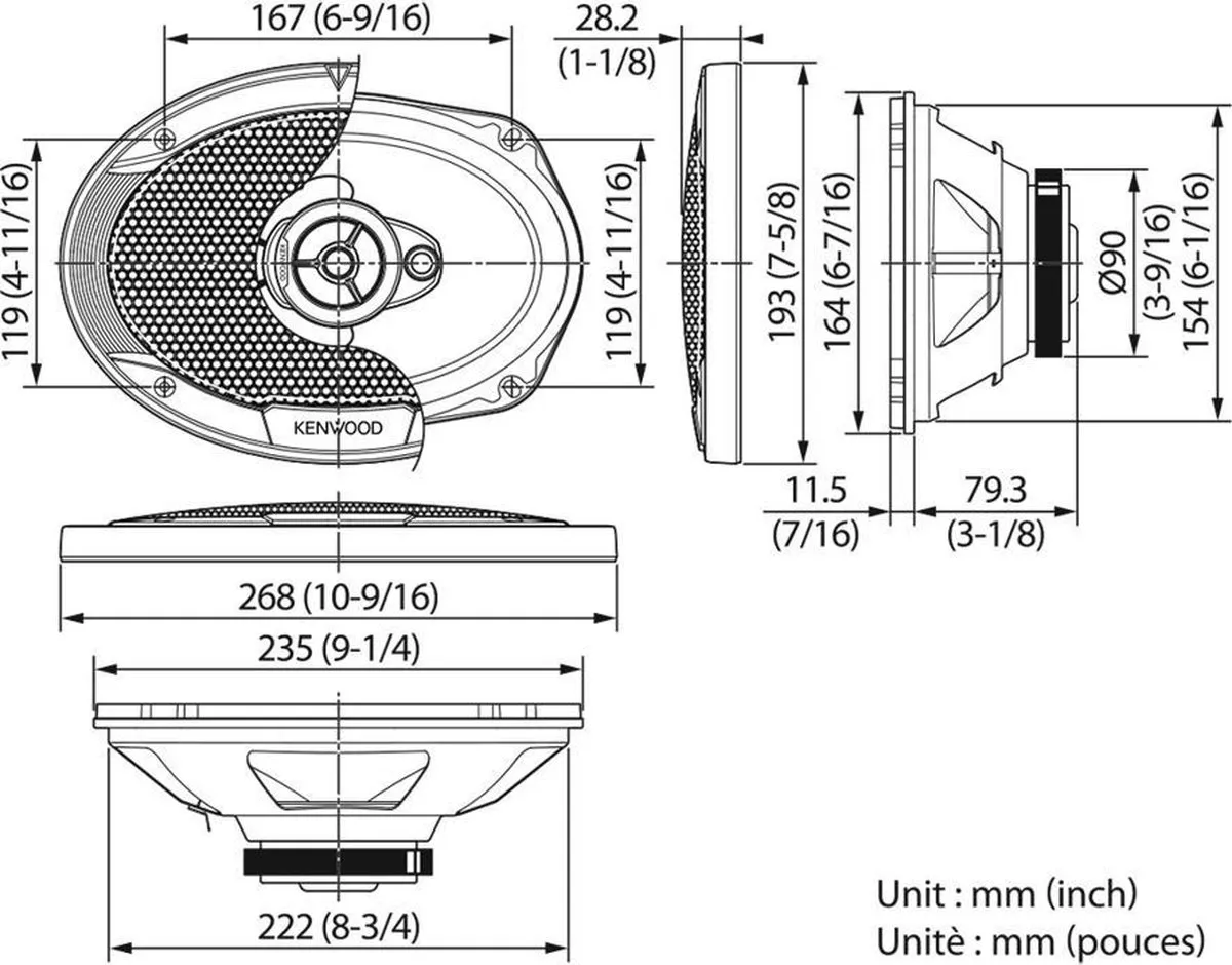 Kenwood KFCS6976EX 3-weg Inbouwluidsprekerset 500W - afbeelding 3 van 4