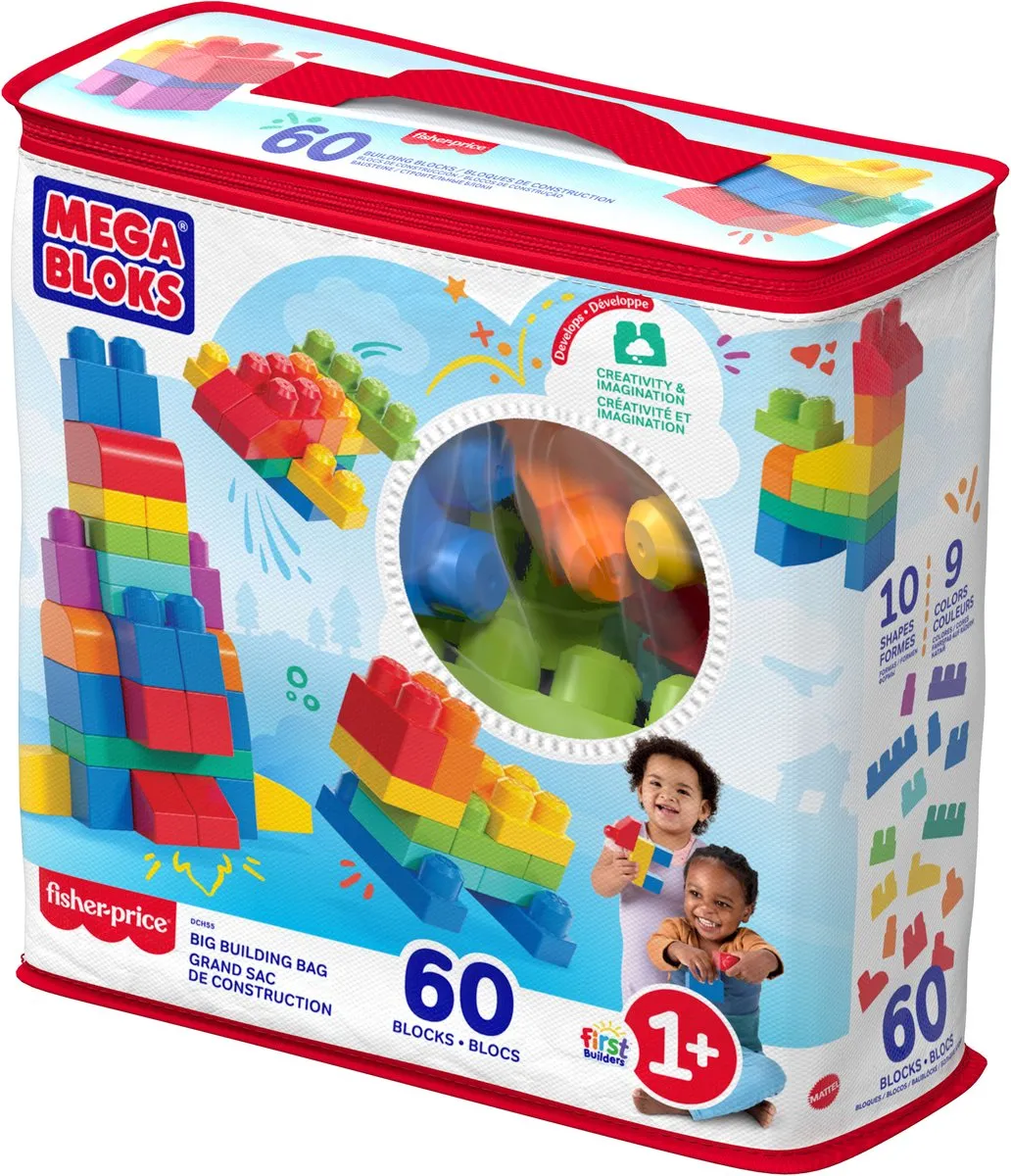 Mega Bloks Grote Bouwtas Classic 60 Stuks - Blauw