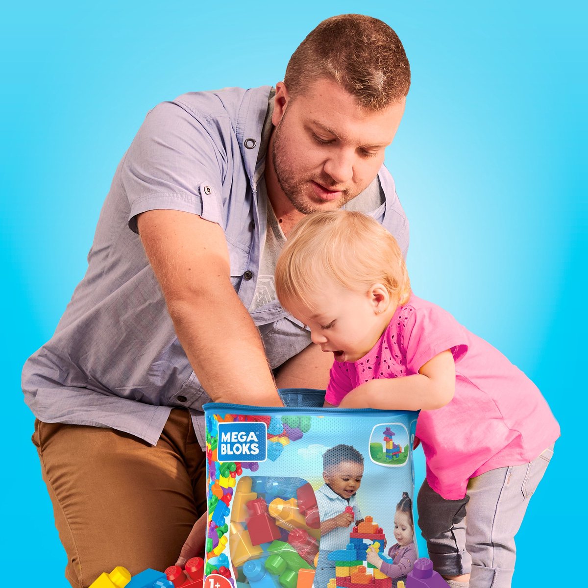 Mega Bloks Grote bouwtas - 60 blokken - Classic bouwstenen voor 1+ jaar