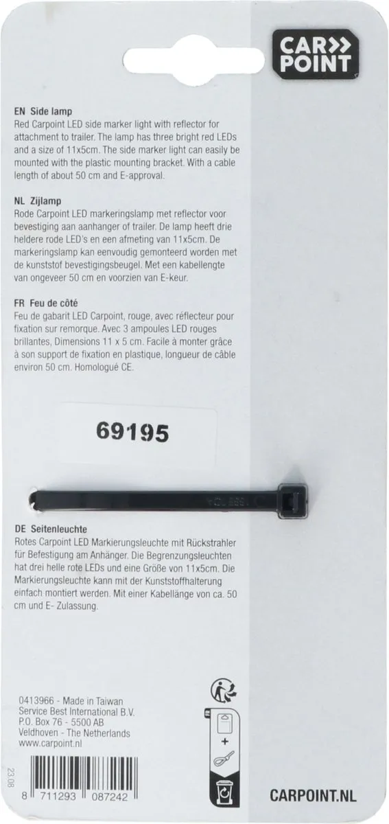 Carpoint Zijlamp 112x50mm LED - 9-32V - Rood - afbeelding 6 van 6