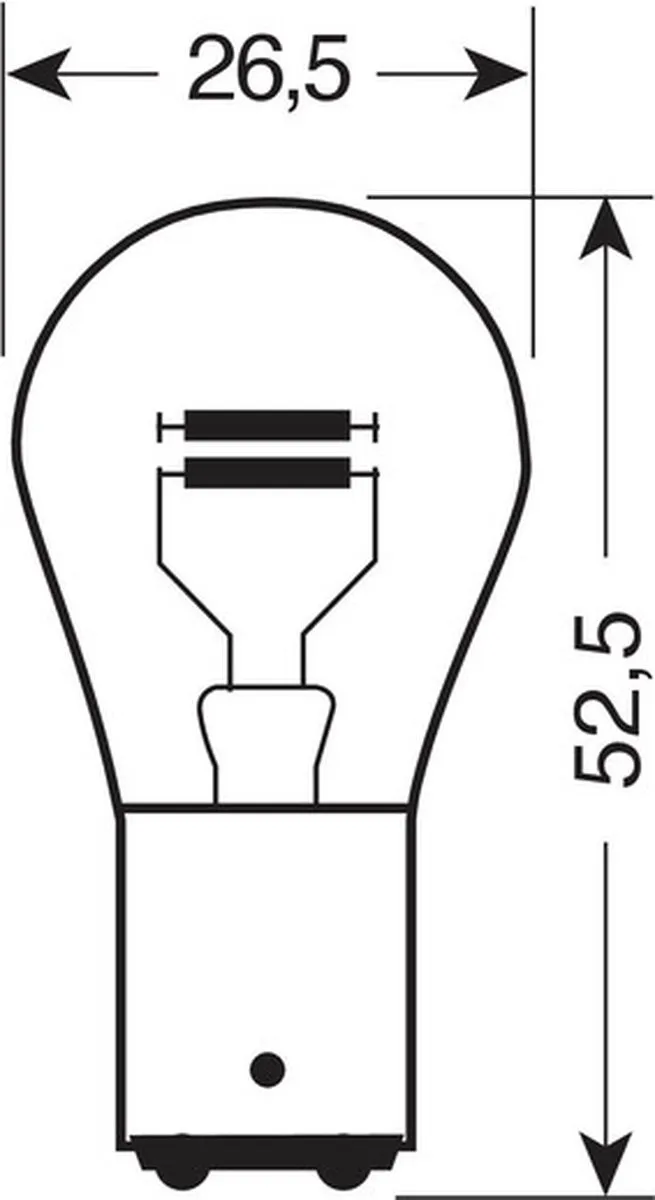 Lampa 12V Dubbel Filament P21/5W - 2 Stuks - Bay15D