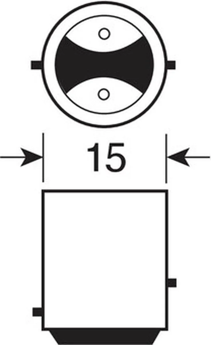 Lampa 12V Dubbel Filament P21/5W - 2 Stuks - Bay15D