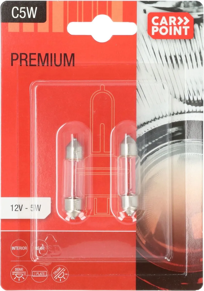 Carpoint Premium Autolampen C5W 12V - 2 Stuks
