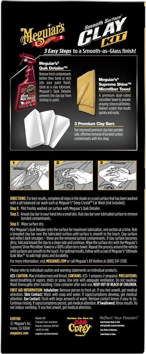 Meguiars G191700 Smooth Surface Clay Kit - 713g