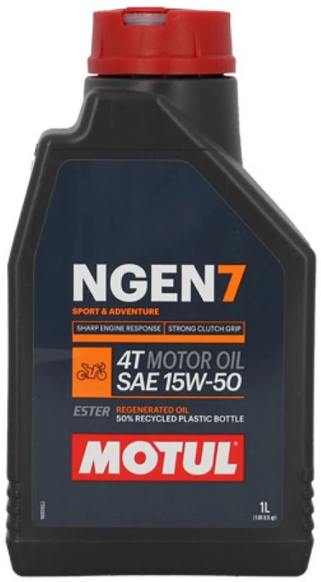 Motul Ngen 7 15W50 4T Motorolie 1L - Rood/Zwart