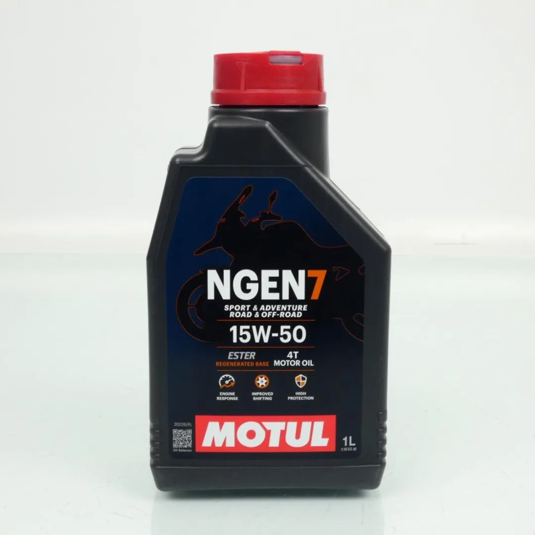 Motul Ngen 7 15W50 4T Motorolie 1L - Rood/Zwart - afbeelding 6 van 6