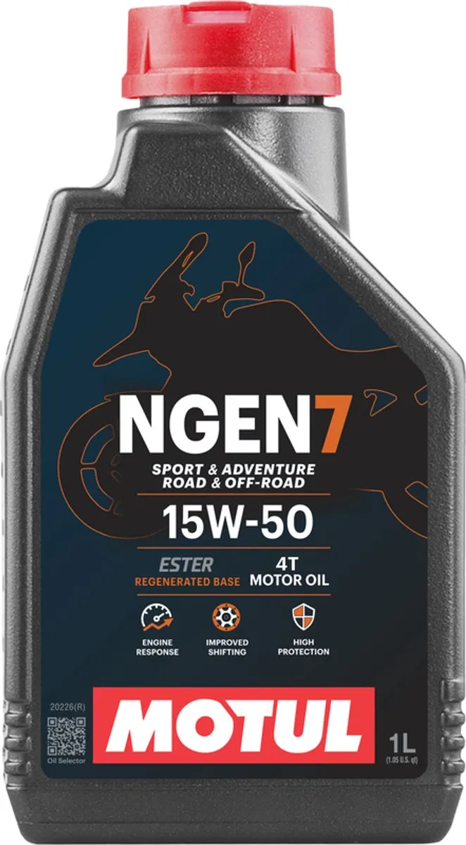 Motul Ngen 7 15W50 4T Motorolie 1L - Rood/Zwart