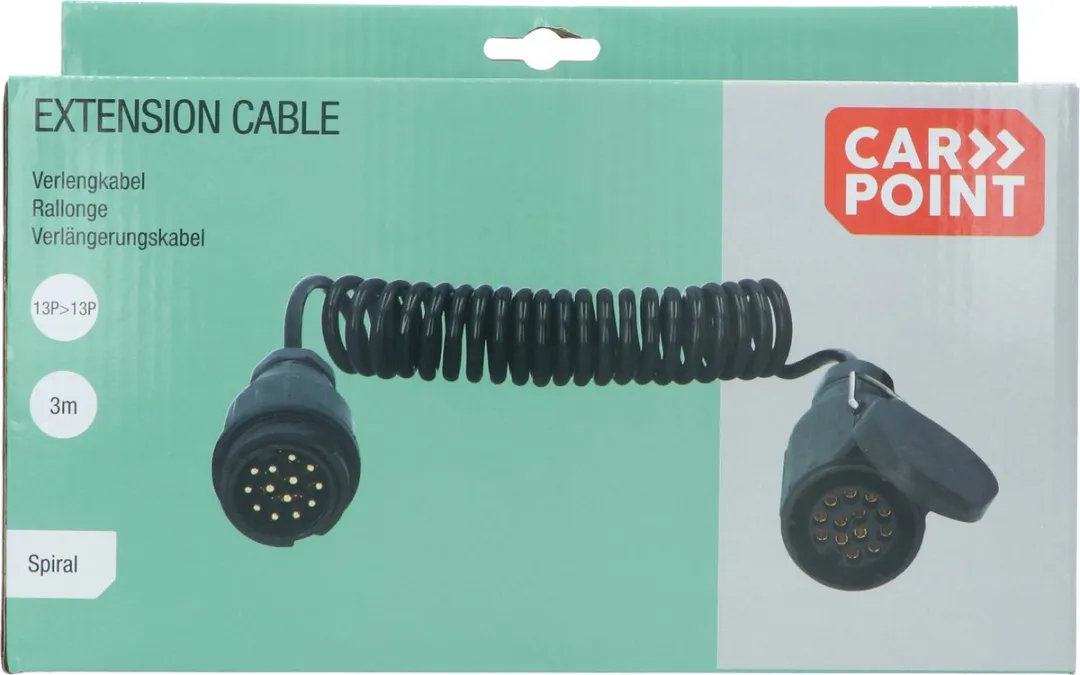 Carpoint Spiraal Trailer Verlengkabel 13p - Zwart