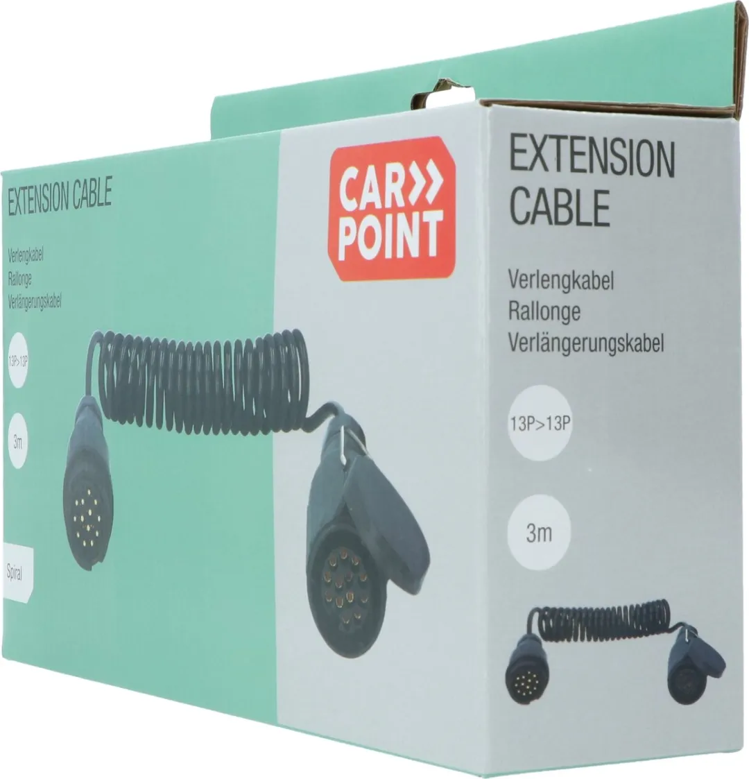 Carpoint Spiraal Trailer Verlengkabel 13p - Zwart