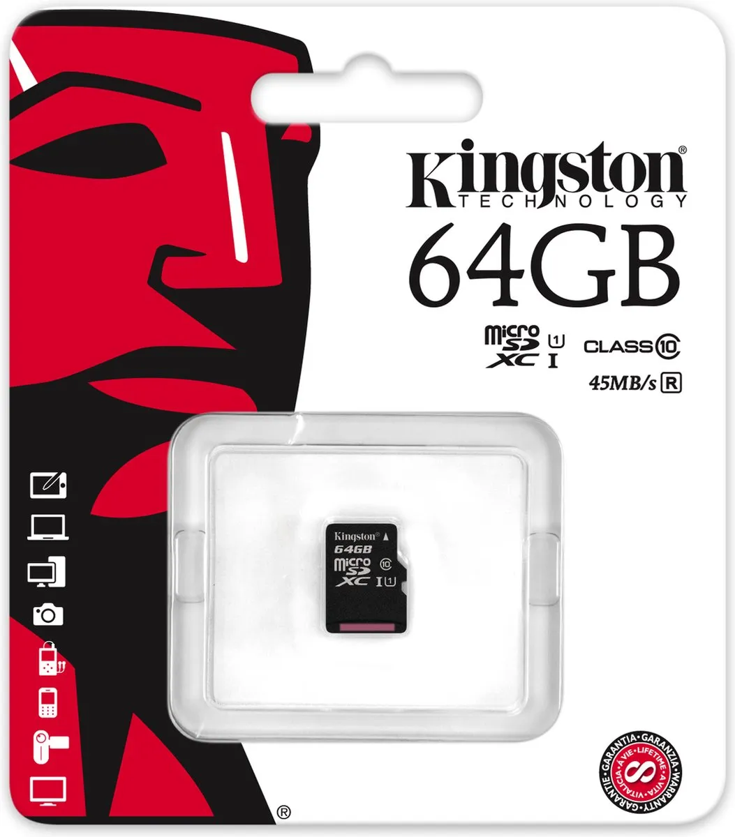 Kingston SDCS2/64GB MicroSDXC UHS-I Geheugenkaart 64GB