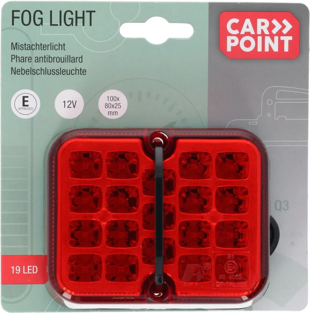 Carpoint Mistachterlicht 19 LED 12V - Rood