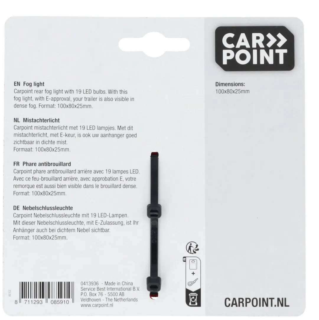 Carpoint Mistachterlicht 19 LED 12V - Rood
