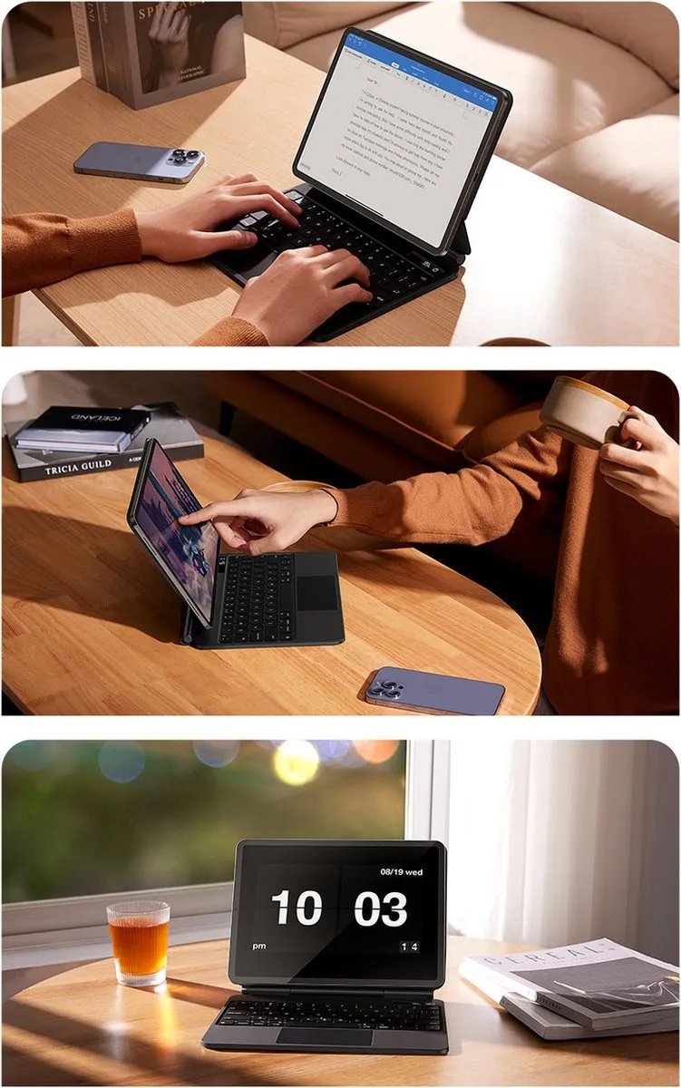 Baseus Brilliance Bluetooth Toetsenbordhoes iPad Pro/Air/10 - 30000mAh - Blauw - afbeelding 5 van 6