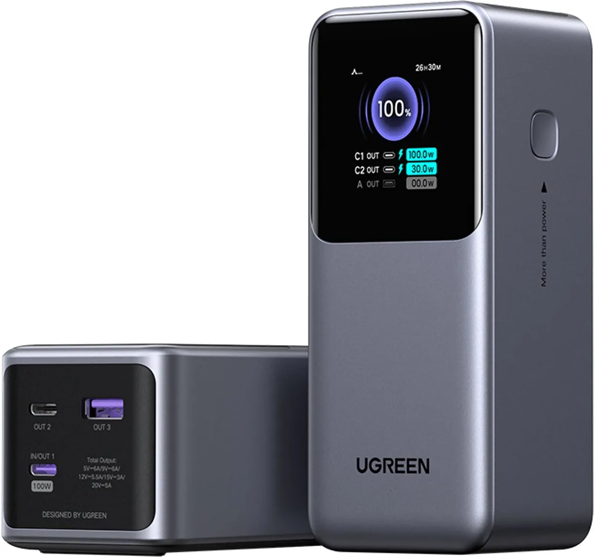 UGREEN Powerbank 20000mAh 130W - Grijs