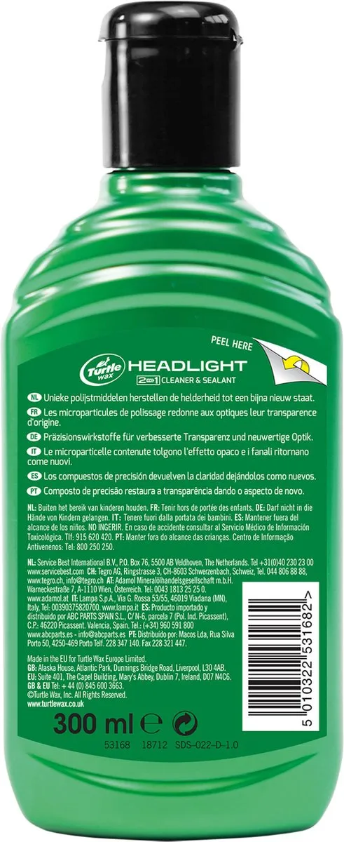 Turtle Wax Headlight Cleaner & Sealant 300ml