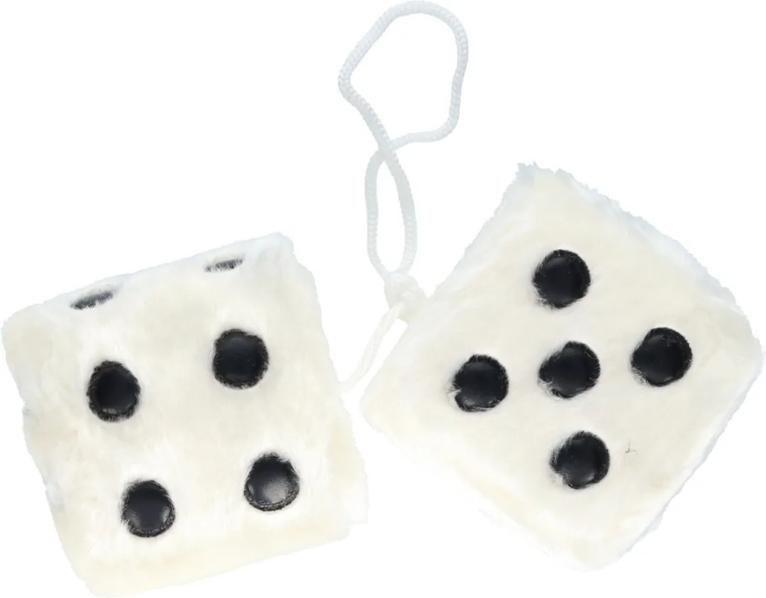 Carpoint Spiegeldecoratie Witte Dobbelsteen - Auto Interieur Accessoires - afbeelding 6 van 6