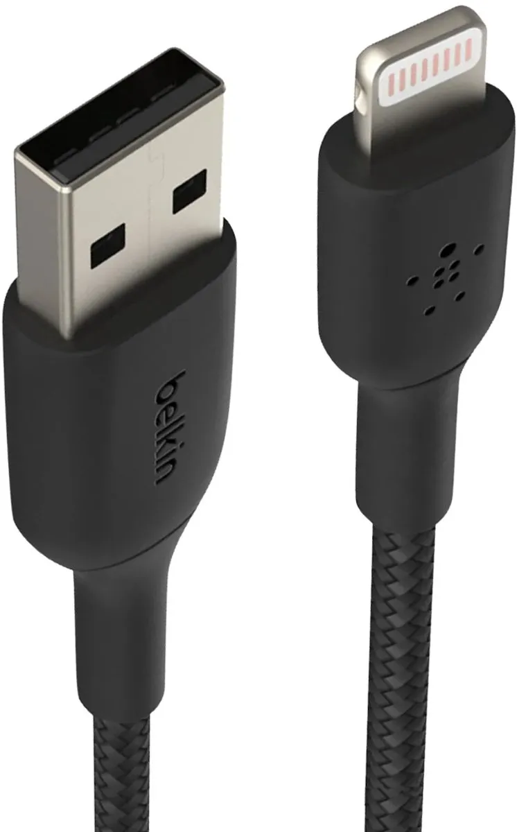 Belkin Braided iPhone Lightning naar USB-A Kabel 1m - Zwart