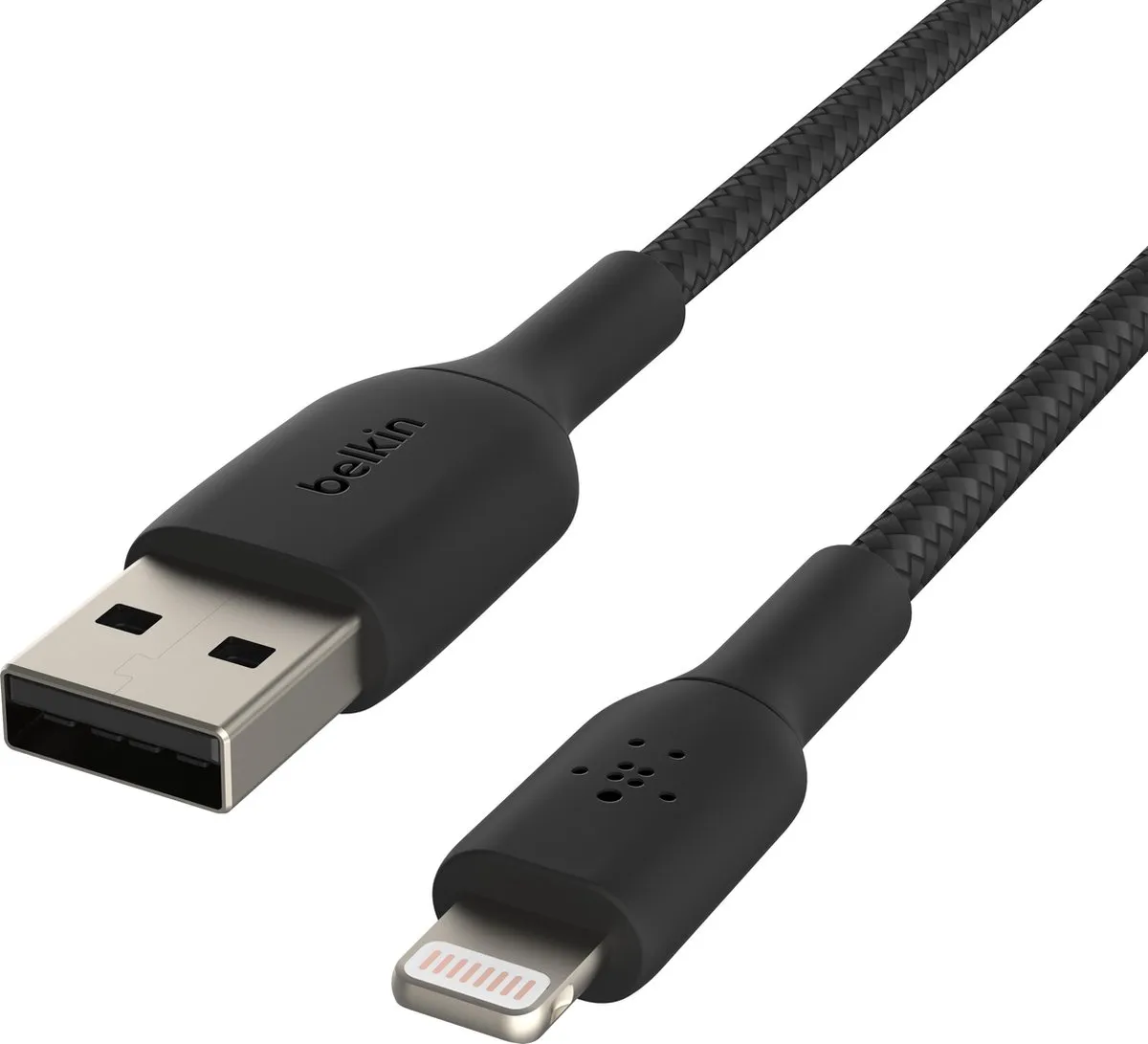 Belkin Braided iPhone Lightning naar USB-A Kabel 1m - Zwart