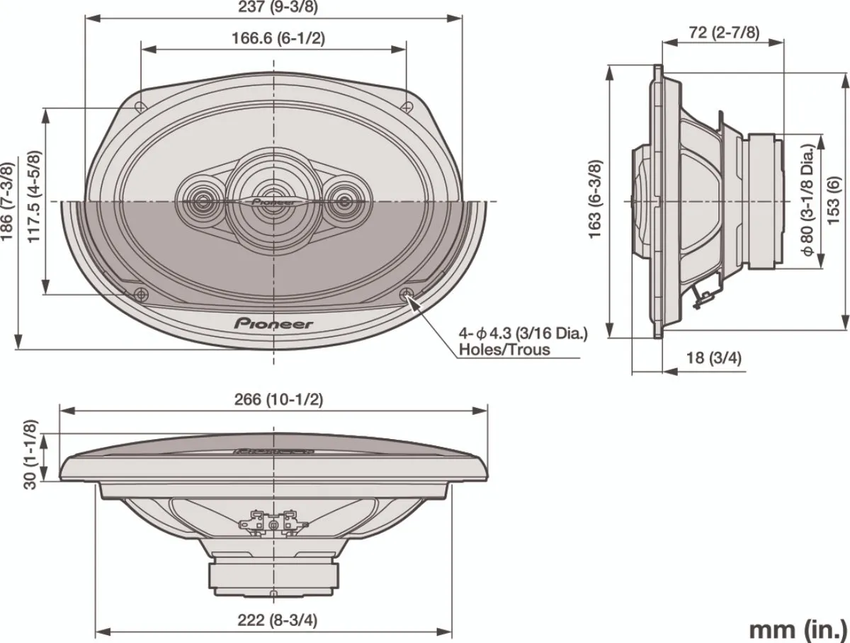Pioneer TS-A6961F Autospeakers 450W - 2 Stuks - afbeelding 6 van 6